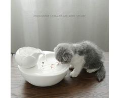 CATPETS Fontanella Ceramica per Gatti Automatica Molto Silenziosa Ciotola per Lacqua Filtro Carboni Attivi Regolabile Piccola Fontana per Animali Domestici Dispenser per Acqua Leggera
