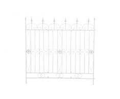 CLP Recinzione da Giardino in Ferro Mangold - 125x115cm I Sostegno per Piante Modulabile e Finemente Decorato I Graticcio per Fiori, Spalliera per Rampicanti, Facile da Collocare Bianco