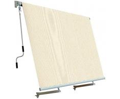 Tenda da sole da Esterno per balcone con sistema a caduta Veranda con Bracci in Alluminio Ecrù Soffitto o parete (300x250CM)