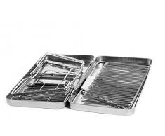Gizzys/United Entertainment-Barbecue pieghevole in acciaio INOX, colore: argento