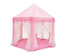 Crewell bambini tenda giocattolo portatile indoor outdoor Princess Play House Castle esagonale Pink