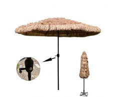 Ombrellone da Esterno con manovella, ombrellone con Tetto in Paglia da 2,7 m, ombrellone da Esterno Simulazione Ombrellone in Paglia Ombrellone da Giardino Balcone Ombrellone da Esterno Ombrellone a