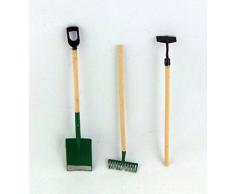 Accessori per la casa delle Bambole, Strumenti da Giardino, in Miniatura 1:12, Pala ratea...