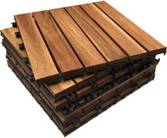 6 x extra spessa, in legno massiccio di acacia a incastro piastrelle. patio, giardino, balcone, vasca idromassaggio. 30 cm Square Deck tile
