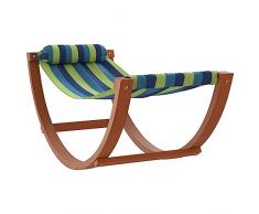 vidaXL Amaca a Dondolo per Bambini Blu e Verde in Tessuto