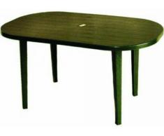 TAVOLO DA GIARDINO IN RESINA COLORE VERDE 140X90 CM