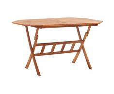 vidaXL Tavolo da Giardino Pieghevole Tavola da Esterni Rchiudibile Tavolino Arredamento da Giardino 135x85x75 cm Legno Massello di Acacia