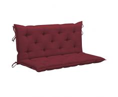 vidaXL Cuscino per Dondolo da Giardino Elegante Resistente Arredi Tessili per Esterni Decorativo Antipolvere Rosso Vino 120 cm in Tessuto Poliestere