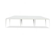 COSTWAY Gazebo da Giardino 3 x 9 M, Tendone per Feste con Struttura in Metallo, Impermeabile e Protezione UV, per Feste, Barbecue, Giardino e Spiaggia, Bianco