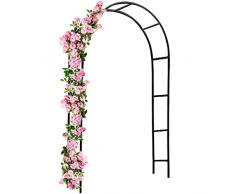 Deuba Arco per rampicanti 240x140x37cm Metallo Arco da Giardino Fiori Rose Piante Decorazione