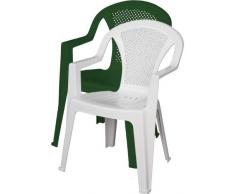 OEM SYSTEMS ISCHIA Sedia da giardino in resina con braccioli impilabile Bianco