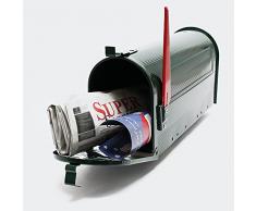 Cassetta delle lettere verde stile americano Cassetta della posta con bandierina