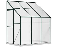 Outsunny Serra da Giardino per Piante Pomodoro in Policarbonato e Alluminio con Finestra di Ventilazione e Porta Scorrevole, 192x127x220cm