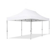 TOOLPORT Gazebo Pieghevole Giardino 3x6m Alluminio Telo Poliestere PVC 100% Impermeabile Padiglione Mercati Sagre Bianco