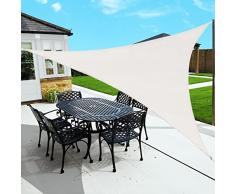 Sunnylaxx 3,6x3,6x3,6m Crema Tenda a Vela Triangolare Vela Ombreggiante, 185G HDPE Vele Parasole Protezione UV 95%,per Esterno, Giardino e Terrazza, Piscina