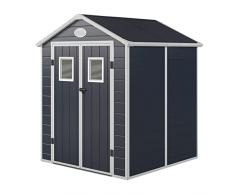 Casetta in Resina da Giardino Gardiun Zoe A 3,64 m² 190x192x226 cm con Pavimento Grigio Antracite