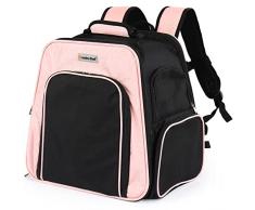 GRANDMA SHARK Zaino per Cani E Gatti Borsa per Animali Espandibile E Pieghevole con Rete Traspirante, Adatta per I Viaggi E La Vita Quotidiana (Rosa)