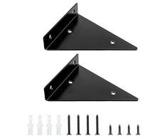Staffa per Mensole, 2 pezzi,Triangolo,in ferro invisibile, resistente, montaggio a parete, per mensole in cucina, studio, giardino (130×140MM)