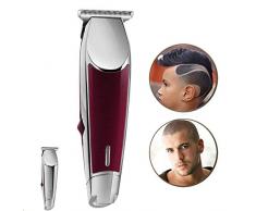 SCJ Tagliacapelli Cordless Electric Professional Lama in Acciaio al Titanio Tagliacapelli Trinciatrice per Barbiere Uso Domestico Strumenti silenziosi, Rosso