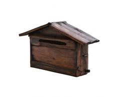 KONGY Cassetta Postale, Fatto A Mano Montaggio a Parete maildrop di Legno Letterbox Vintage Americano Resistente agli Agenti Atmosferici Post Box letterbox