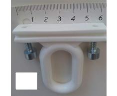 Coppia Ricambi Ganci Occhielli sostituzione per Tenda da Sole a Caduta in PVC Completo di Viti Colore Bianco