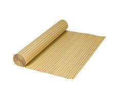 Canniccio Bambù In Pvc Frangivista Recinzione Per Giardino Frangivento Balcone Terrazzo Resistente Raggi Uv Intemperie Schermo Divisorio Paravento - Naturale - 100x500Cm