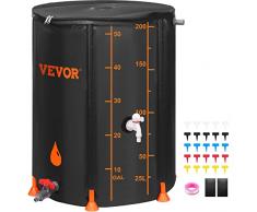 VEVOR Serbatoio per Raccolta dellAcqua Piovana PVC Pieghevole Capienza 201L con Rubinetto da Giardino Garage, Barile per Acqua Piovana Pieghevole, Cisterna per Acqua Piovana da Esterno Densità 1000D