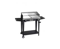Barbecue a Gas BBQueen Grill 8.4 Antracite Piastra Inox (Barbecue Portatile, Barbecue a Piastra, Barbecue per Campeggio, BBQ Gas, Barbecue per Terrazzo/Balcone, Barbecue da Esterno)(Piastre Miste, Full Optional)