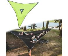 Fauitay Amaca da Campeggio, Amaca da Campeggio Triangolare, Amaca da Campeggio Portatile Amaca da Albero Amaca Doppia Amaca da Viaggio Allaperto (Verde 280x280x280cm)