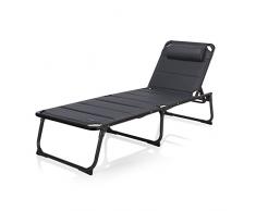 Campart Lettino Chiudibile Prendisole BE-0665 Ancona, Textilene, Schienale reclinabile