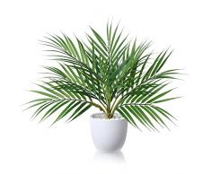 SOGUYI Pianta Finta 40cm Areca Palm Piante Finte da Interno Esterno con Vaso Plastica Pianta Artificiale per Decorazioni Balconi Casa Ufficio Scrivania Cucina Moderna Design(1 Pezzi )