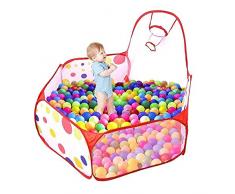 Daorier Piscina con Palline per Bambini Tenda di Gioco Bambino Portatile Baby Oceano Sfera Piscina e Basket CERCEAU 120 x 120 x 74 cm b