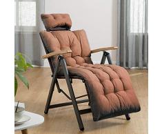 Zero Gravity Recliner Rattan Lounge Chair Bracciolo Sedia Regolabile Folable Reclinabile Patio Chaise Sedia a Sdraio Sedia Pigro Easy Chair (Colore : Chair+Cushion b)