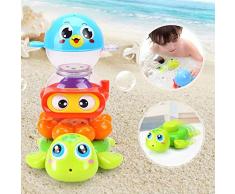 Goodtimera - Giocattolo da Bagno con spruzzo per l'octopo, Bambola da Bagno, con Fontana a zampillo, Vasca da Bagno e Piscina