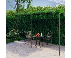 HINSD Garden Pergola Marrone Antico 6x3x2,5 m Ferro-Colore: Marrone Antico-Materiale: Ferro Battuto