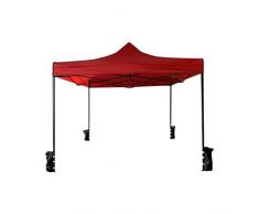 Rebecca Mobili Tendone Gazebo Telescopico con 4 Pesi Poliestere Metallo Rosso Custodia Sacca Campeggio Terrazzo Mercato 3,1 x 3 x 3 mt (cod. RE6328)
