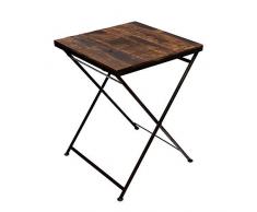 Beistelltisch groß - Tavolo pieghevole in ferro, sgabello da giardino, tavolo da balcone stabile, vintage rustico + Bril librum Flyer
