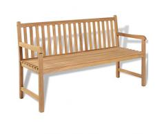 Tidyard Panca da Esterni in Legno di Teak, Panchina Giardino 150x62,5x90 cm