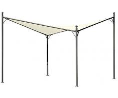 GAZEBO VELA PARASOLE ACCIAIO ALICANTE 3,5X3,5MT TELO IMPERMEABILE