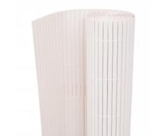 Gecheer Recinzione da Giardino a Doppio Lato,Recinzione Frangivista,Recinzione Protezione Privacy,Recinto Balcone Frangivento,Recinzione Decorativa per Giardino, Balcone e Terrazza 110x400 cm Bianca