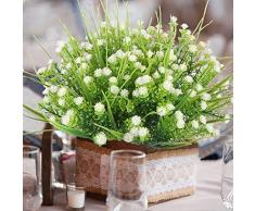Passion-Pni Piante Artificiali - Prato Verde Artificiale Baby Breathing False Starry Arbusto Wedding Center Tavolo Flower Bouquet (10 Pezzi)