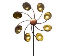 xiaoquexing Mulino a vento da giardino, in ferro battuto, girevole, decorazione plug-in durevole