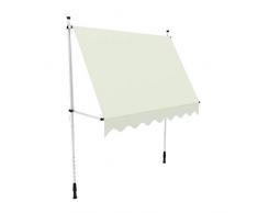 paramondo Tenda da sole per balcone JAM, 2,50 x 1,50 m, telaio bianco, tessuto a tinta unita, crema