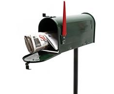 Cassetta delle lettere stile americano Verde Cassetta postale con supporto abbinato