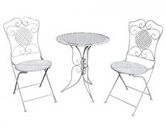 Mobili da giardino set giardino tavolo e 2 sedie in ferro antico stile bianco