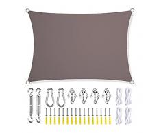 WANXMITE verande per Esterno Patio allaperto Tende da Sole, Cortile Rettangolo Spiaggia Impermeabile Vela, utilizzato per pergola allaperto Piscina con Kit di Fissaggio 10x10 ft Tende Gazebo