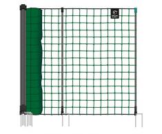 VOSS.farming Rete Non elettrificabile per pollame farmNET, 50 m di Lunghezza, 135 cm di Altezza, a 2 Punte, Verde, Rete per Animali Domestici, Recinzione per Giardino
