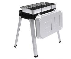 Barbecue Carbone Portatile, Griglia Barbecue BBQ in Acciaio Inox, Barbeque a Carbonella Giardino Balcone Picnic Allaperto Campeggio