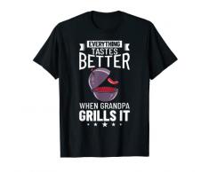 Uomo Maestro del fumatore della griglia del barbecue della griglia del nonno Maglietta