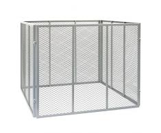 Compostiera 100x100x80cm per 800 litri di compost con griglie di metallo per il compostaggio aperto